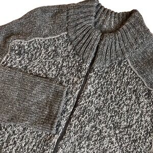 Daniele Fiesoli Italian Womens Wool Blend Oversized Full Zip Cardigan Sweater LG